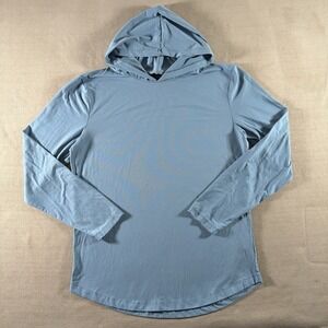 Cuts Clothing Hoodie Mens Large Blue Curve Hem Lightweight Performance Pullover